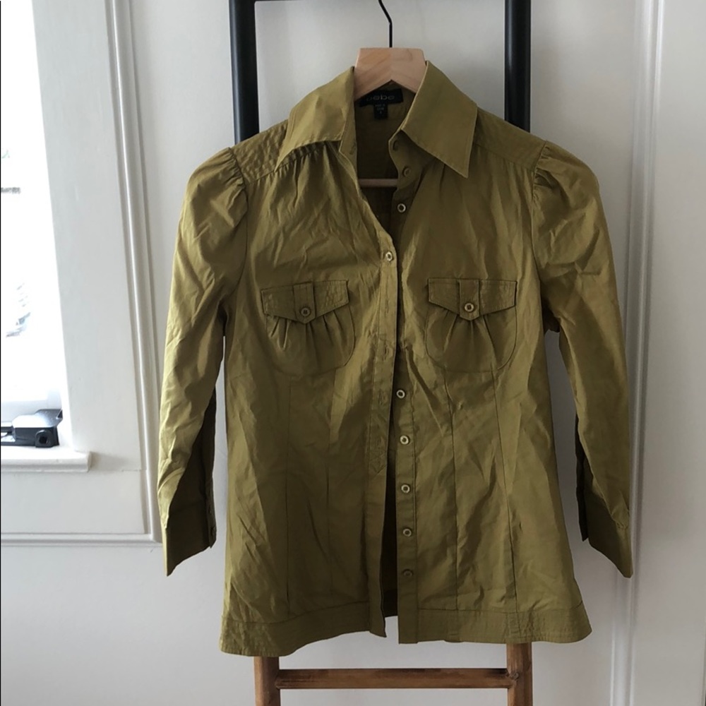 Green button down